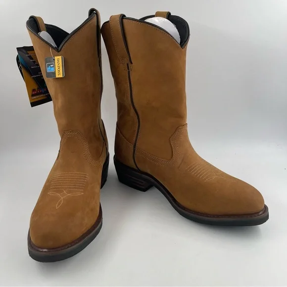 NIB! Dan Post Men’s Albuquerque Waterproof Brown Western Work Boots Soft Toe- 11 - Picture 6 of 15